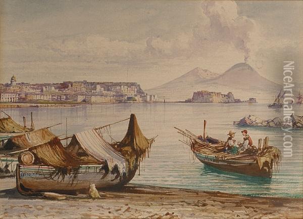 The Bay Of Naples Oil Painting - Consalvo Carelli