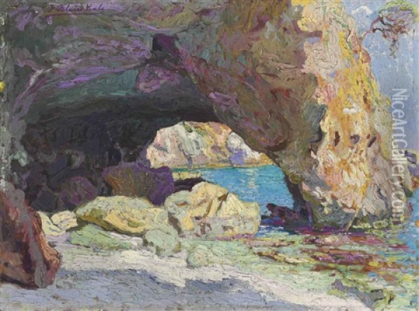 The Grotto Oil Painting - Pedro Blanes Viale