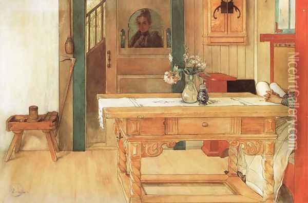 Sunday Rest Oil Painting - Carl Larsson