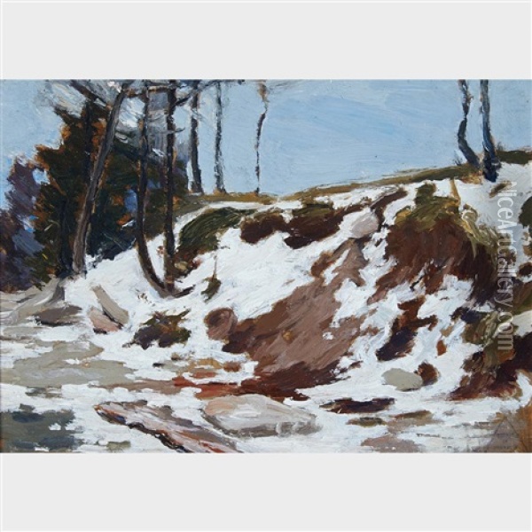 Snowy Hillside Oil Painting - Franklin Carmichael