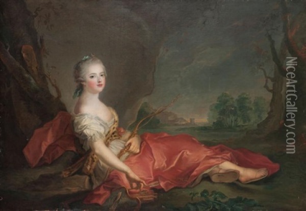 Portrait De Marie-adelaide, De France En Diane Oil Painting - Jean Marc Nattier