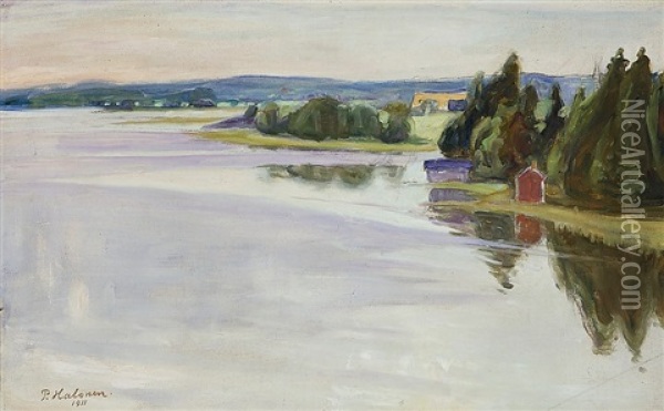 Lake View Oil Painting - Pekka Halonen