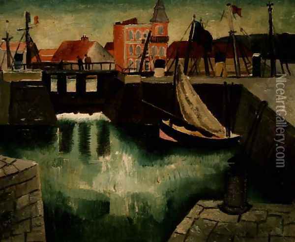 Harbour, Dieppe, 1929 Oil Painting - Christopher Wood