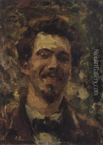 A Self Portrait Oil Painting - Otto Willem Albertus Roelofs