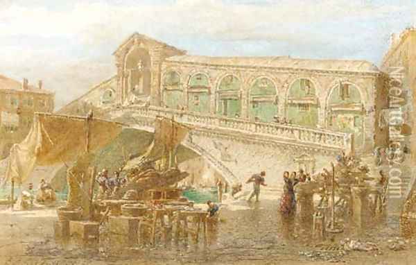 The Rialto bridge, Venice Oil Painting - Edward Alfred Angelo Goodall