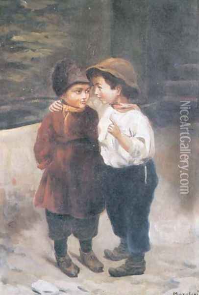 Boys Oil Painting - Konstantin Egorovich Egorovich Makovsky