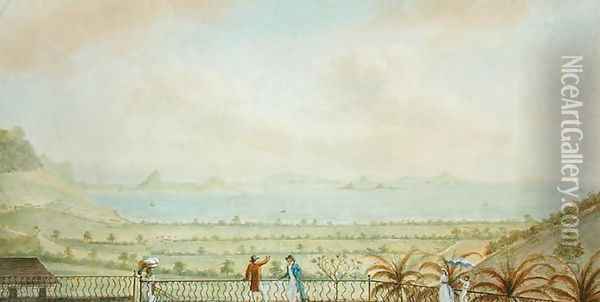 View in the Lesser Antilles, c.1785 Oil Painting - Nicholas Pocock