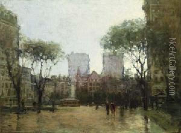The Plaza At 59th Street Oil Painting - Paul Cornoyer