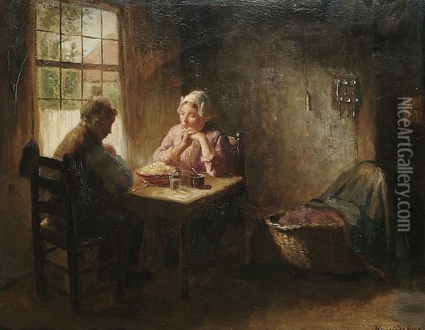 Saying Grace Oil Painting - Bernard Johann De Hoog