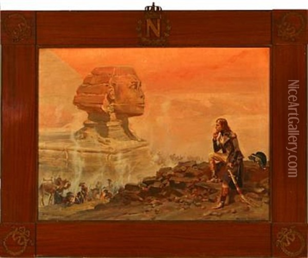 Napoleon After The Lost Battle Near The Pyramids And The Great Sphinx Oil Painting - Woiciech (Aldabert) Ritter von Kossak