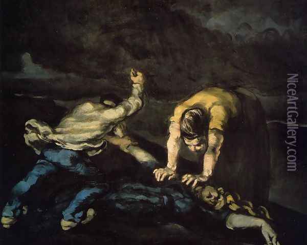 The Murder Oil Painting - Paul Cezanne