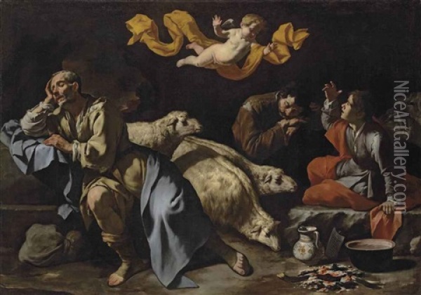 The Annunciation To The Shepherds Oil Painting -  Master of the Annunciation to the Shepherds