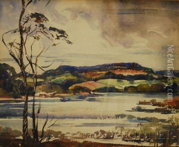 Landscape With Lake And Hills Oil Painting - William Thomas Liburn Armstrong