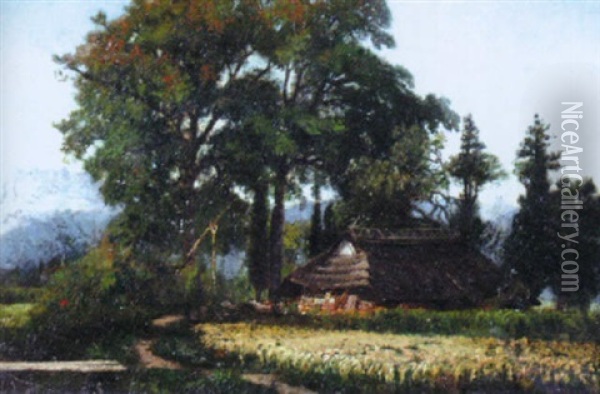 Farm House, Shomiki Oil Painting - Winckworth Allan Gay