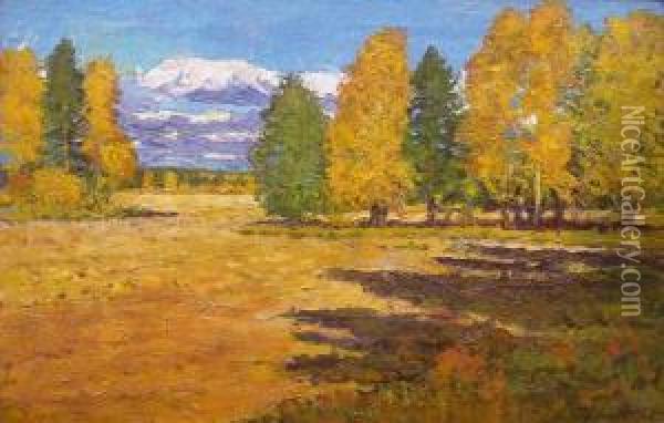 Paysage D'automne Oil Painting - Leonid Viktorovitch Tourjanski