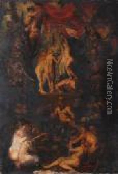 A Bacchanalianorgy Oil Painting - Peter Paul Rubens