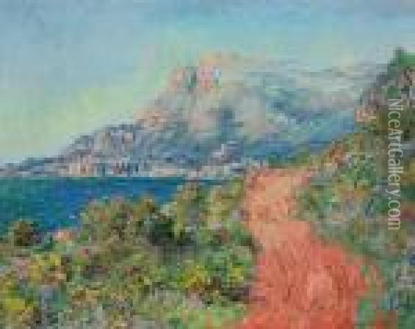 La Route Rouge Pres De Menton Oil Painting - Claude Oscar Monet