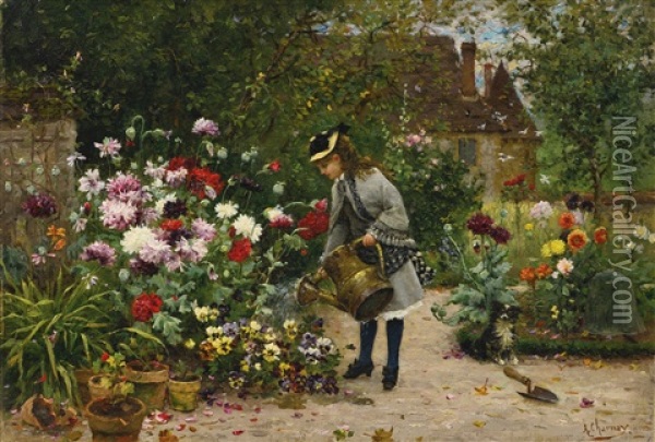 The Little Gardener Oil Painting - Armand Charnay