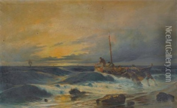 Landing Ashore Oil Painting - Vasilios Chatzis