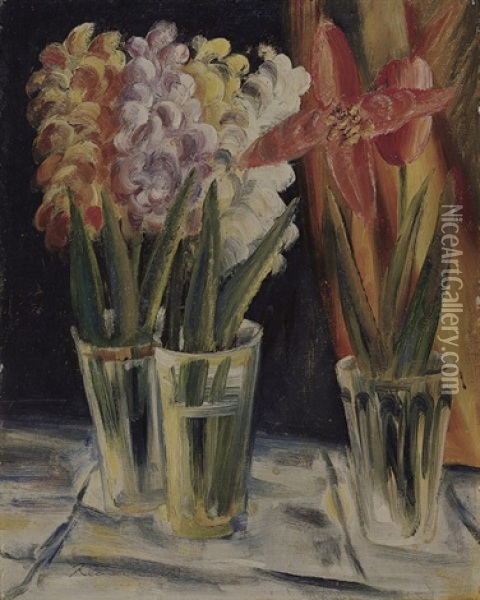 Blumenstilleben: Hyazinthen Und Tulpen Oil Painting - Paul Kleinschmidt