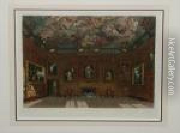The Chapel, Hampton Court And Conservatory, Carlton House Oil Painting - Charles Wild