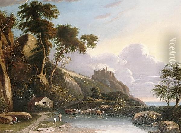 Harlech Castle Oil Painting - John Varley