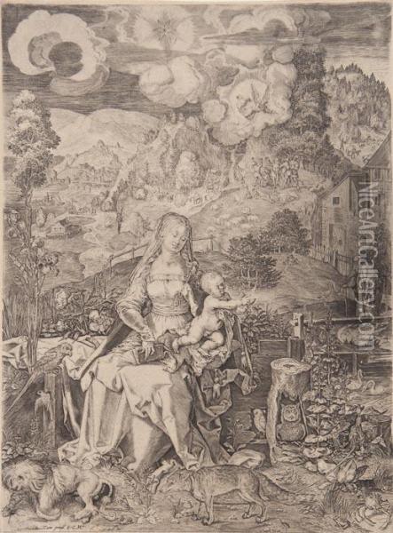 The Virgin Among A Multitude Of Animals Oil Painting - Aegidius Sadeler or Saedeler