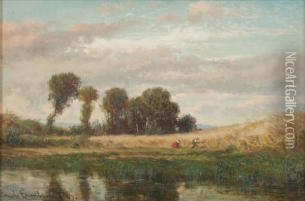  La Moisson  Oil Painting - Emile Charles Lambinet