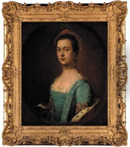 Portrait Of A Lady Said To Be Mrs. William Talbot Baker Oil Painting - Thomas Gainsborough