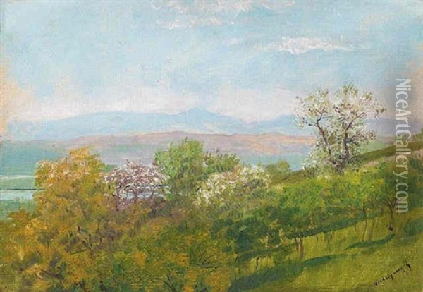 Spring Landscape Oil Painting - Laszlo Mednyanszky