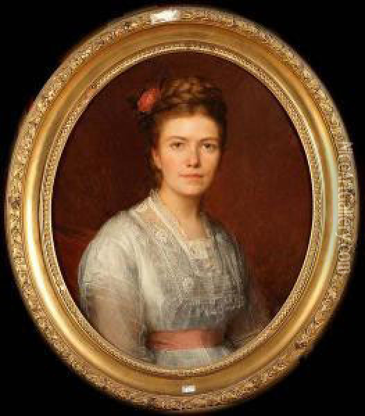 Portrait D'une Dame De Qualite Oil Painting - Desire Mergaert