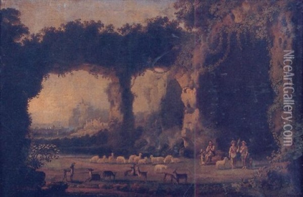 Pastores, Cabras, Ovejas Y Ruinas Oil Painting - Jean Charles Joseph Remond