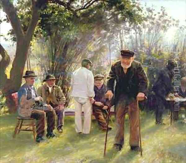 Old Men in Rockingham Park Oil Painting - Walter Bonner Gash