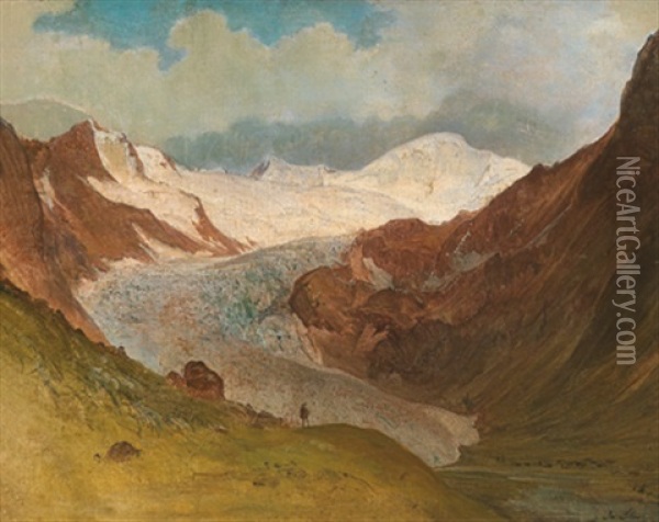 Gletscherpartie Oil Painting - Josef Schwemminger