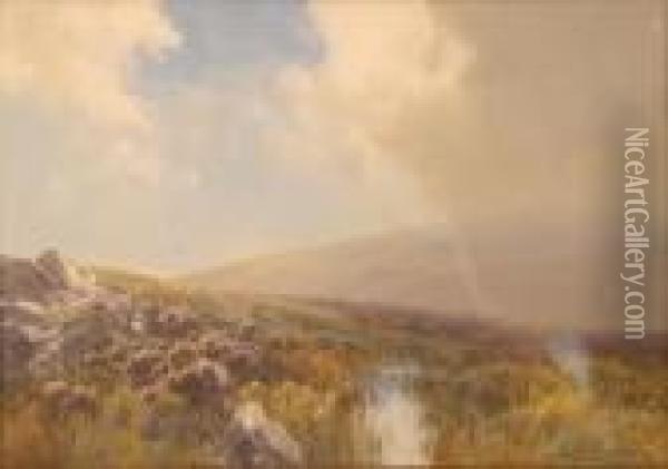 Moorlandscene Oil Painting - Frederick John Widgery