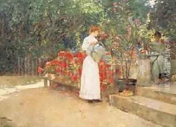 After Breakfast Oil Painting - Childe Hassam