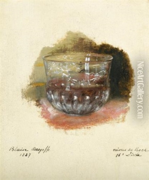 A 16th Century Rock Crystal Goblet (study) Oil Painting - Blaise Alexandre Desgoffe