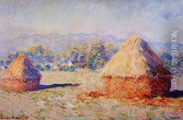 Grainstacks In The Sunlight Morning Effec Oil Painting - Claude Oscar Monet