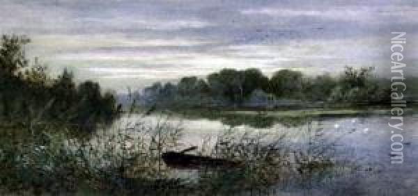 On The Fens Oil Painting - Charles Robinson