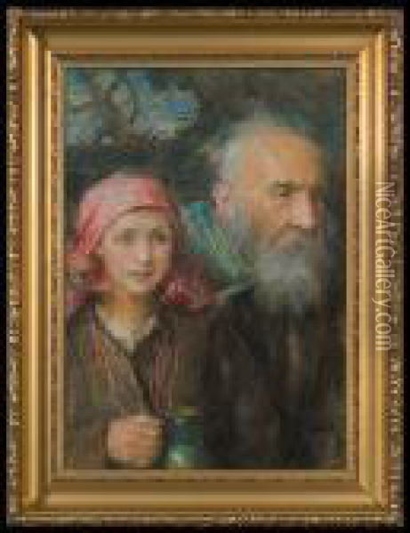 Senility And Youth Oil Painting - Teodor Axentowicz