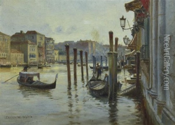 Venetian Canal Oil Painting - Charles William Wyllie