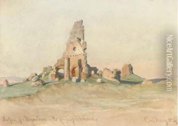 The Ruin Of A Mausoleum In The Campagna Romana Oil Painting - Carl Haag