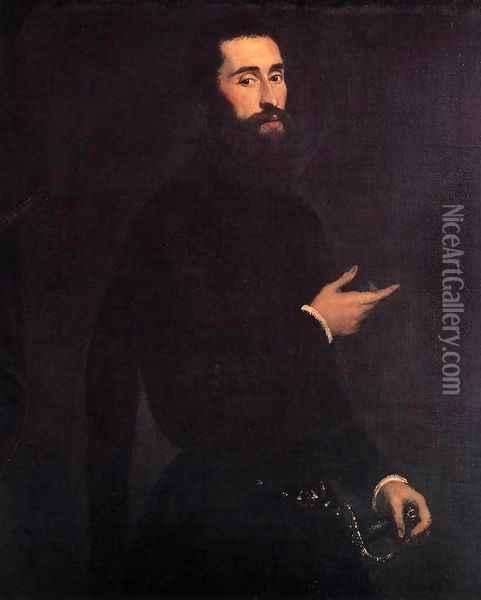 Portrait of a Genoese Nobleman 2 Oil Painting - Jacopo Tintoretto (Robusti)