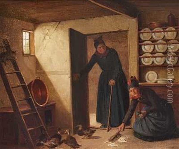 Et Uheld Oil Painting - Johann Julius Exner