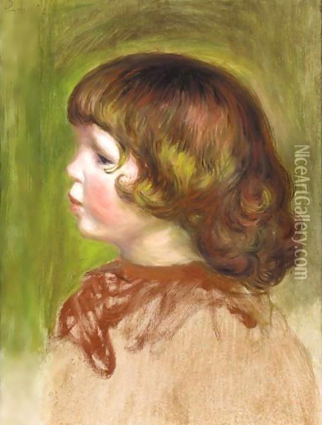 Pierre Renoir De Profil Oil Painting - Pierre Auguste Renoir