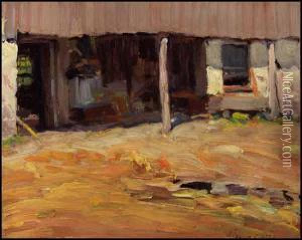 Thornhill Barns Oil Painting - John William Beatty