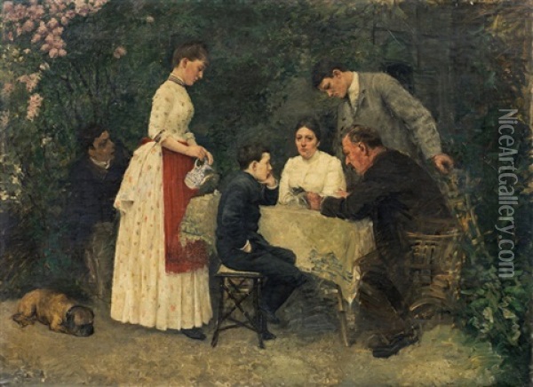 Portrait Of The Family Of Josef Engelhart Oil Painting - Josef Engelhart