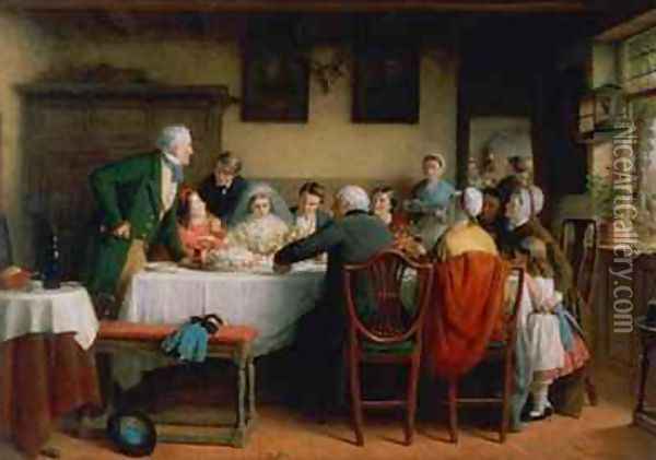 The Wedding Breakfast Oil Painting - Frederick Daniel Hardy