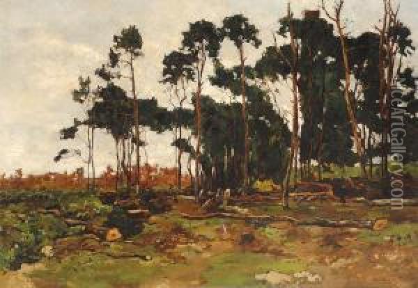 Cows Resting In A Woodland Oil Painting - Willem de Zwart