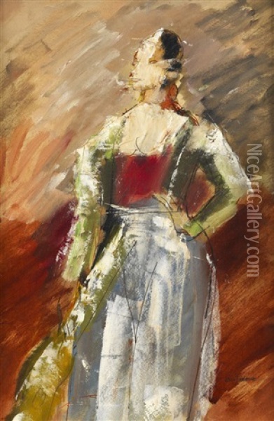 Femme Oil Painting - Charles Dufresne